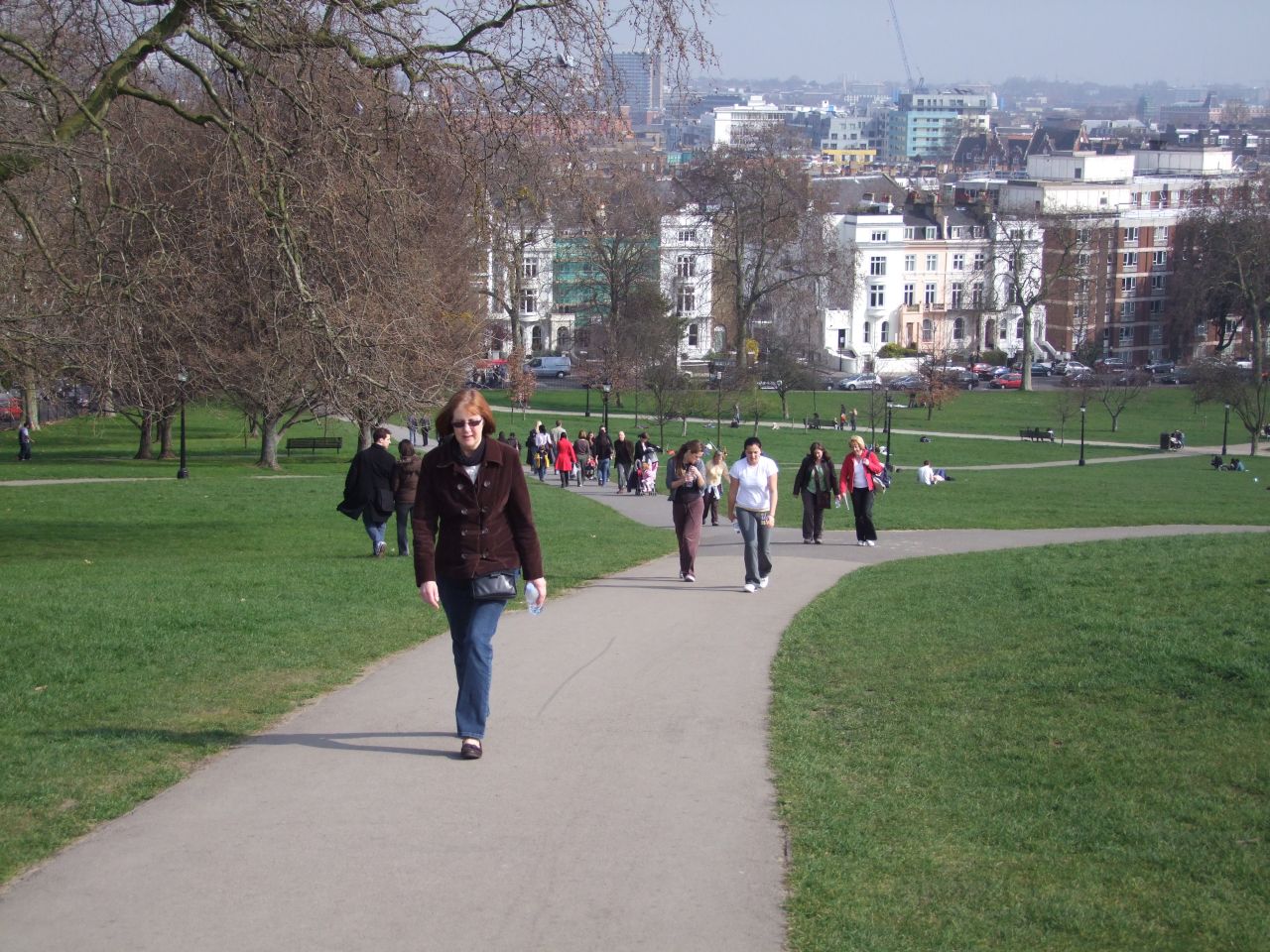 Walking up Primrose Hill